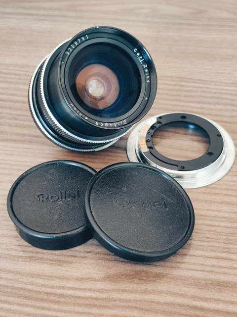 Rollei Carl Zeiss Distagon 25mm 1:2.8 QBM mount + Canon EF Adapter