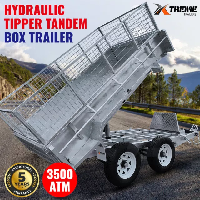 10x5 Hydraulic Tipper Box Trailer Tandem Axle Galvanised ATM 3500kg Xtreme