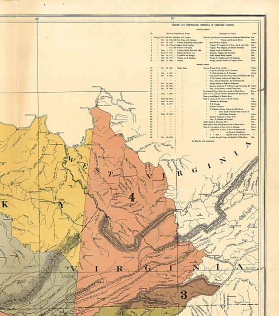 1884 Map Cherokee Nation of Indians Territorial Limits Native American Art Print 3