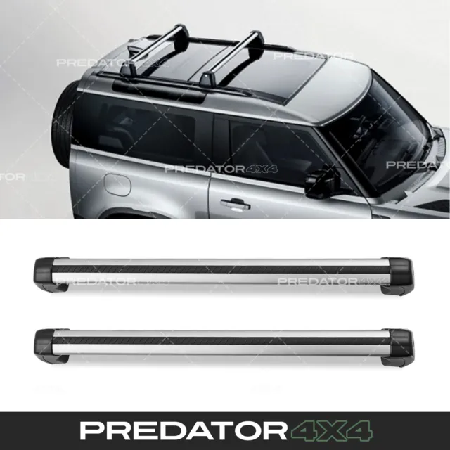 Silver Lockable Roof Cross Bars Pair For Land Rover Defender 90 110 L663 2020+