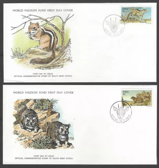 AOP South Africa WWF World Wildlife Fund Squirrels set of 3 FDC First Day covers