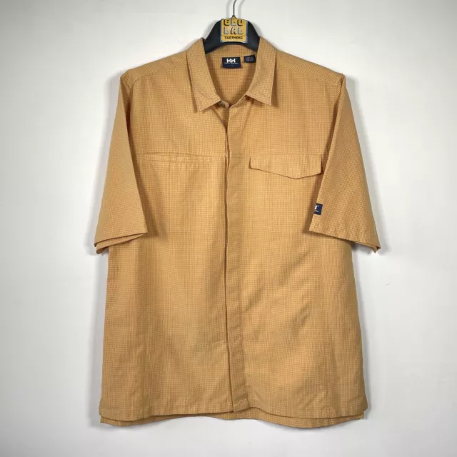 Camicia Manica Corta Helly Hansen Tessuto Tecnico Vintage Uomo Quadri Taglia XL