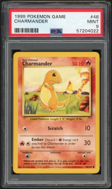 Pokemon 1999 Charmander Base Set WOTC 46/102 MINT PSA 9