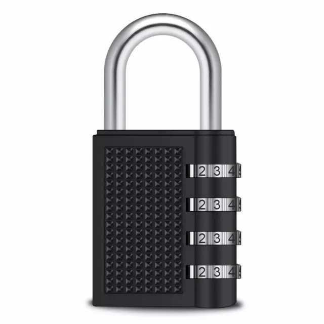 Combination Lock Resettable 4-Digit Anti Rust Weatherproof Padlock High Security