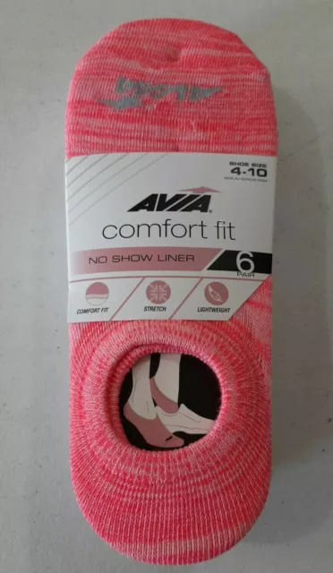 Avia Women's Micro Performance Sport No Show Liner Socks, 6-Pack 