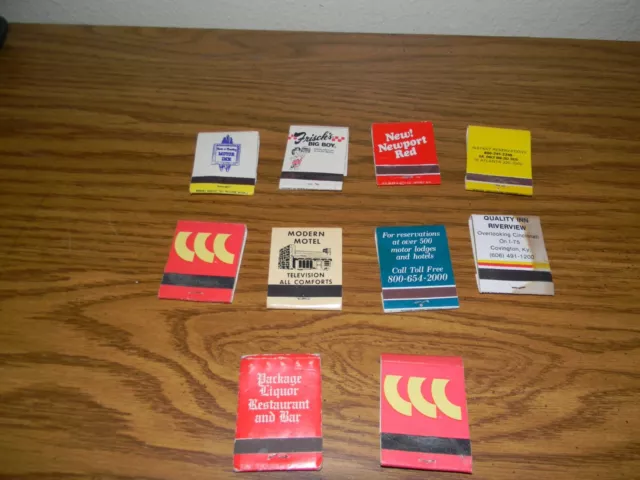 Lot of 10 Vintage Advertising Matchbooks Restaurants Hotel Motel Clubs & More