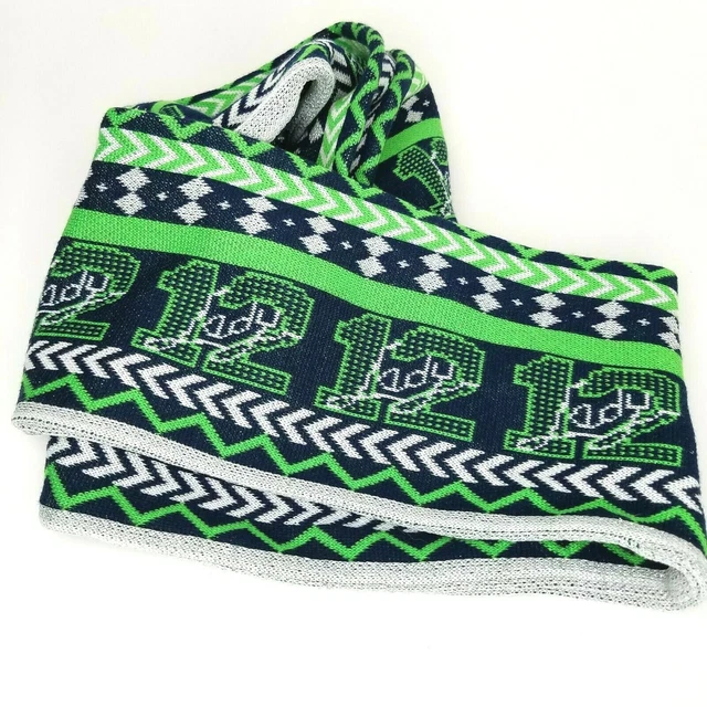 Seattle Seahawks Lady 12's Infinity Scarf Sparkly / Glittery NFL NWT Football
