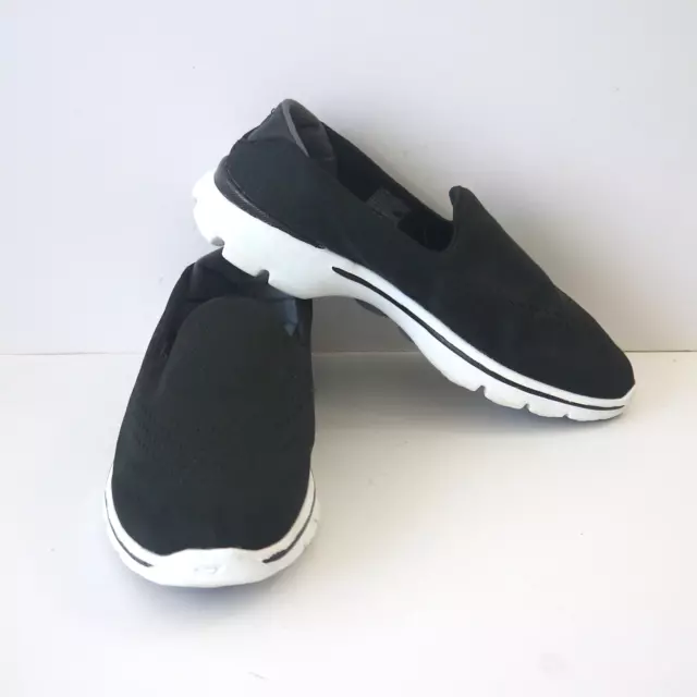 Skechers Women Sz 9 Black Go Walk 3 Pillars GoGa Plus Insole Shoes