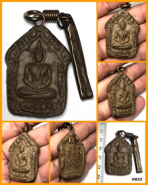 Thai Amulet Khun Paen Buddha Lp Tim Takrut Gold Fish Magic Talisman Charm 832