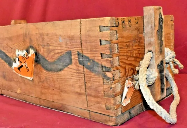 Explosives Crate c.1943. Rope Handles, 19 in Wide x 11 Deep x 9 Tall 2