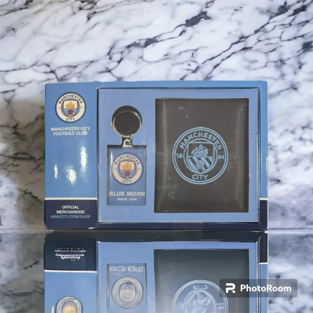 Brand New Official Man City  Wallet And Keyring Gift Set.