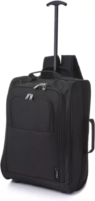 5 Cities 55cm Handgepäck Trolley Koffer Rucksäck 2-Rad Bordgepäck 42L