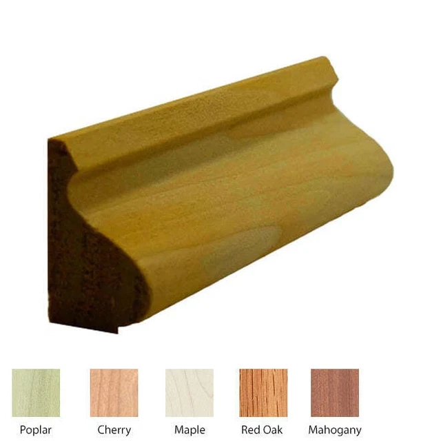 EWBC14 Colonial Base Cap Molding, 3/4" x 1-3/8" Unfinished Solid Hardwood Trim
