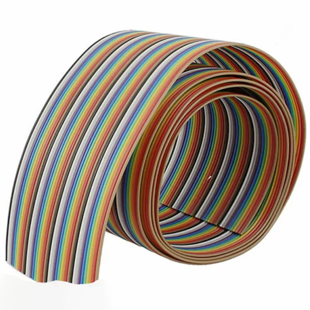 10 14 16 20 26 30 34 40 Way Multi Coloured Flat Ribbon Cable Wire 28AWG 2