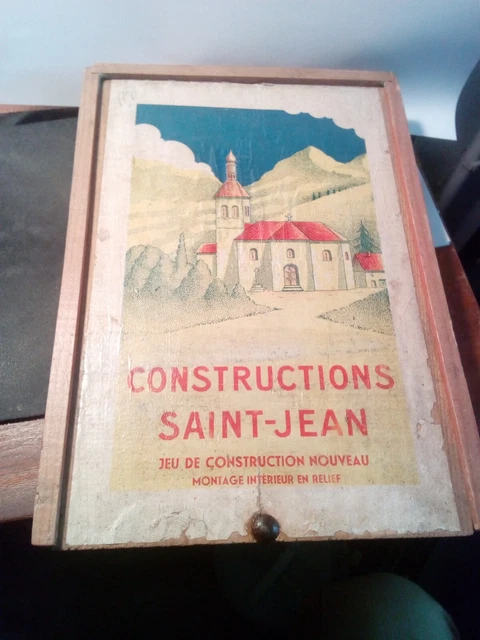 Jeu De Construction En Bois Thiel Paris – Années 1900 – Boîte 35x24x7cm