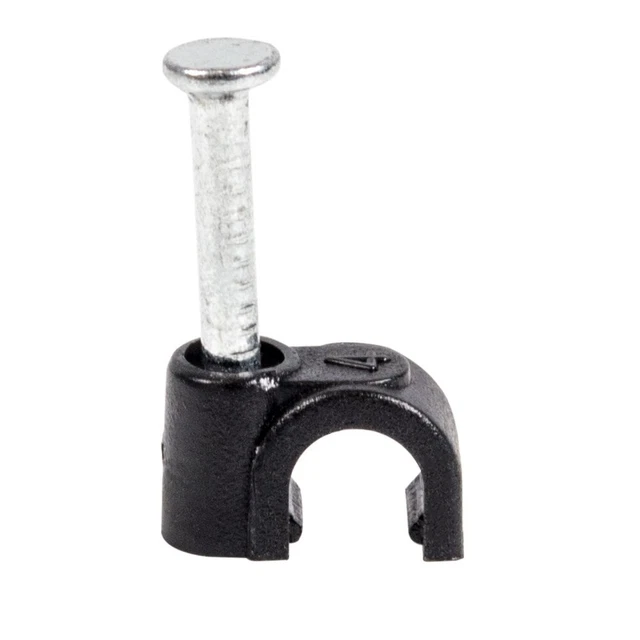 QualGear 4mm Cable Clips, Black, 100 Pack, CC4-B-100-P 4mm-Black