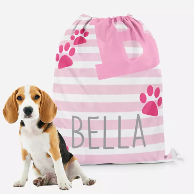 Personalised Dog Doggy Pet Pets Drawstring Bag Treats Goodie Bag