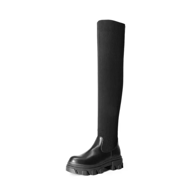 Women's Over The Knee Platform Thigh High Boots Soft & Stretchy Thigh High Boots 2