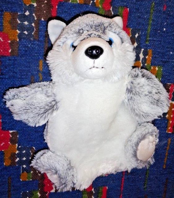 4Pa/ Doudou Marionnette Dani Chien Husky Blanc Gris Chine Exc Etat