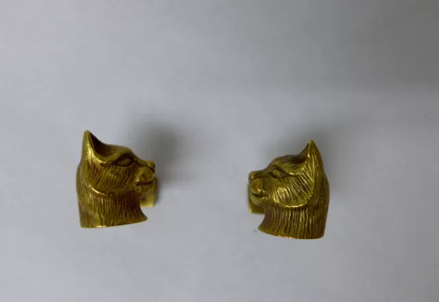 Rare! Vintage BARRY KIESELSTEIN-CORD 18K Cat Panther Head Cufflinks