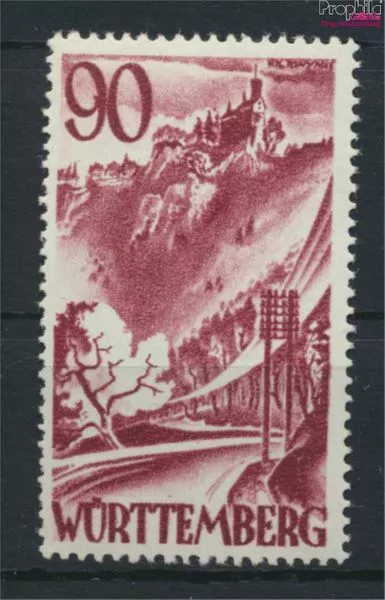 Briefmarken Franz. Zone-Württemberg 1948 Mi 37 postfrisch(9501926