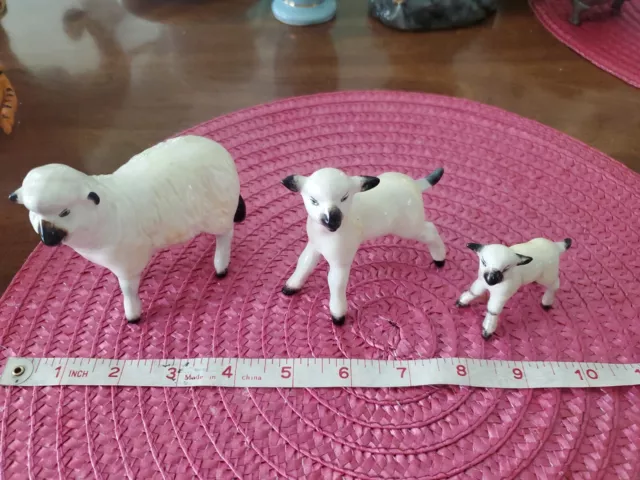 Lot Of 3 Sheep Family Vintage Beswick England Sheep Lambs