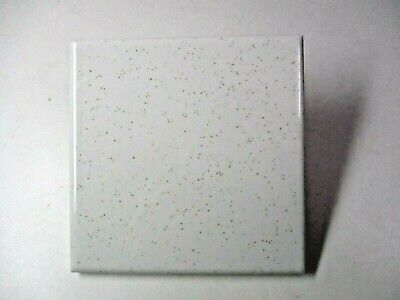 US Ceramic USA 4-1/4" Gloss Brown Specks Flakes Oatmeal on Off White Tile 1 Vtg