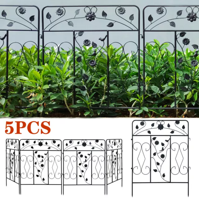 Decorative Garden Fence Outdoor Rustproof Landscape Coated Wrought Iron Barrier