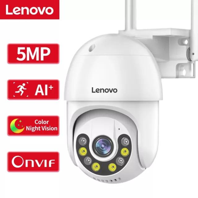 Lenovo Caméra de surveillance PTZ  PRO pour extérieur WIFI IP Ultra HD 5MP