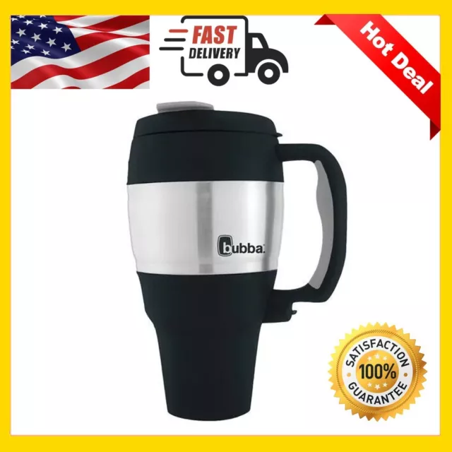 34 Oz Insulated Travel Mug Stainless Steel Thermal Coffee Cup Handle Black USA