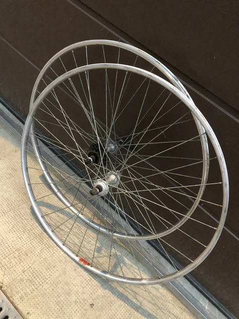 Paire De Roues ALPIN Mavic - Argent, Boyaux, Moyeux Campagnolo/Ambrosio/Maillard - Occasion