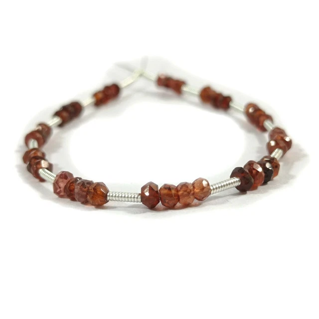 Rondelles à facettes en grenat rouge naturel AAA ++ 3-4MM 5 "perles brin...