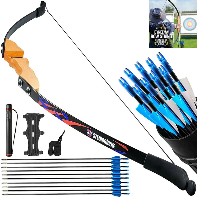 3040LBS ARCHERY RECURVE bow Longbow Set Arrow Adult Beginner Outdoor