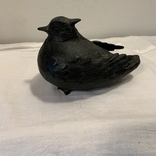 VTG cast iron DOVE  Bird mid century statue figurine made in japan Detailed