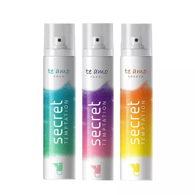 Secret Temptation Te Amo Aqua, Breeze, & Pearl No Gas Deodorant For Women 120ml