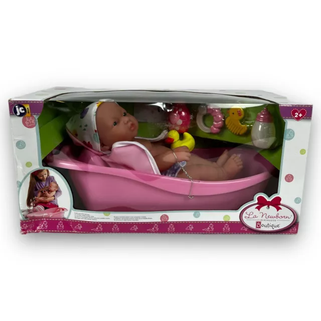 JC Toys, La Newborn 10 piece Layette Deluxe Bathtub Gift Set 12.5" Life *NEW*