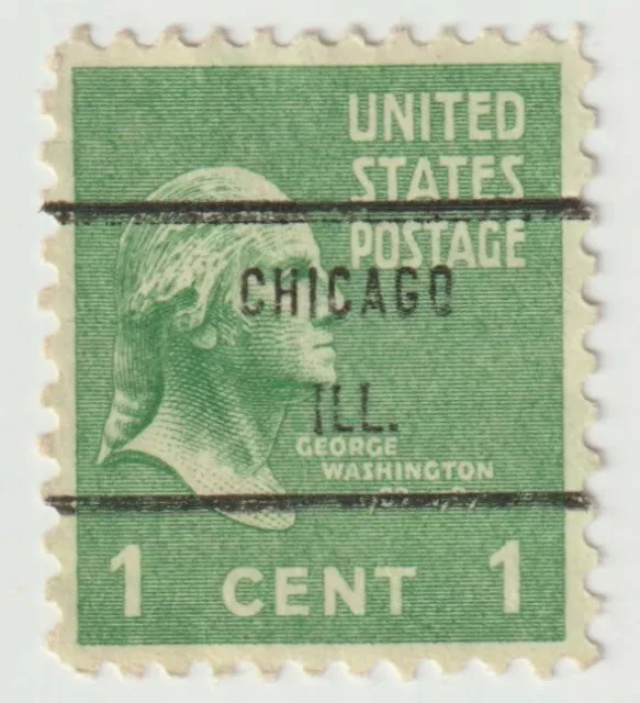 1938-1939 USA - George Washington - Precancel "CHICAGO, ILL." - 1 Cent Stamp