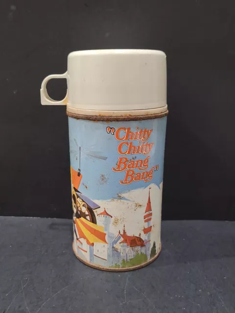 Vintage 1968 CHITTY CHITTY BANG BANG Lunch Box metal Thermos