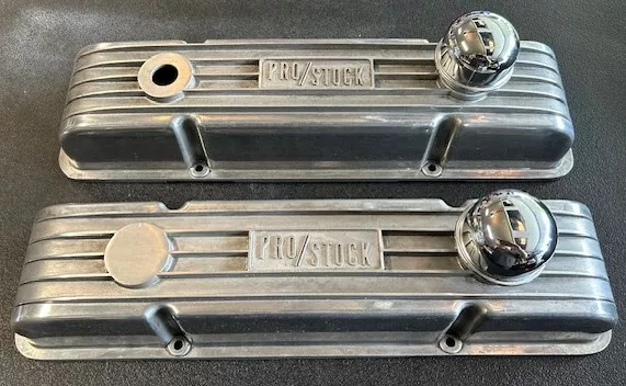 VINTAGE PRO STOCK Small Block Chevy Aluminum Valve Covers Gasser Muscle ...