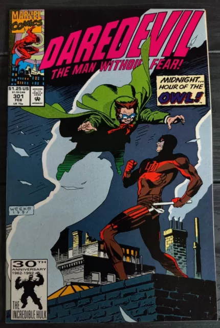 Daredevil #301 February 1992 The Owl Man Without Fear Marvel Comics