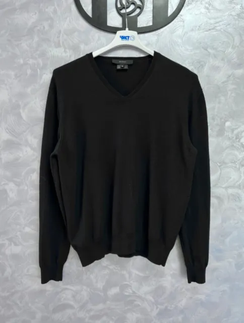 GUCCI Sweater V-Neck Wool Black by Tom Ford era Vintage Men's Size XL
