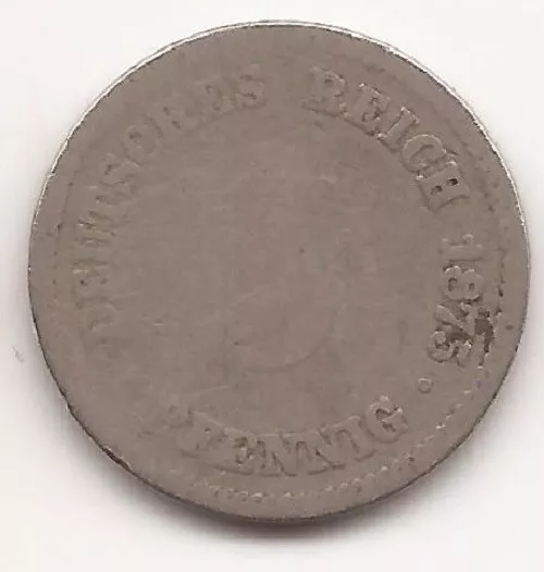 5 Pfennig Kaiserreich  1875 A, BERLIN, RAR!