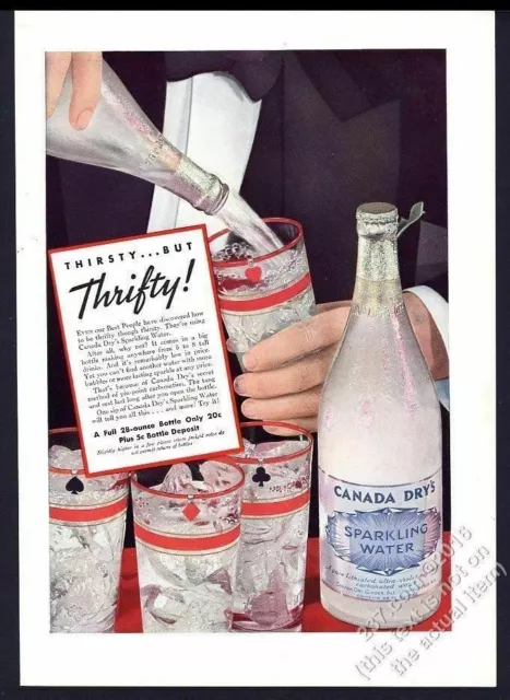 1933 Canada Dry Sparkling Water bottle photo vintage print ad