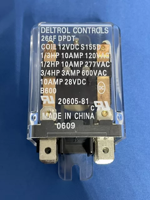 Deltrol Controls 20605-81 - RELAY, DPDT, 10A, 12VDC, ENCL, FLANGE MOUNT