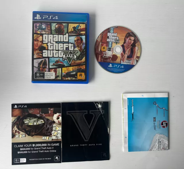 Ps4 GTA 5 Grand Theft Auto V Complete With Map
