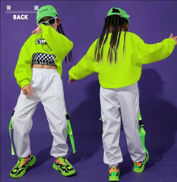 Bambine Hip Hop vestiti ragazze Jazz Street Dance Danza Costume ballo Hip pop. 5
