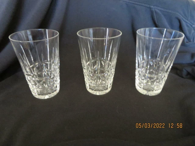 Set Of 3 WATERFORD KYLEMORE 5" Tall FLAT TUMBLER 10 oz. Cut Crystal