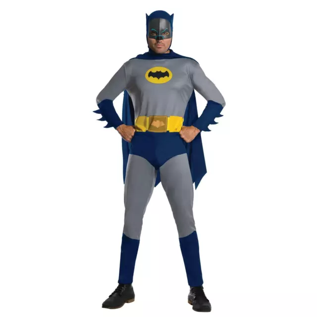 Hombre Oficial Clásico 1966 Disfraz de Batman Dc Cómic Héroe Adulto Fiesta