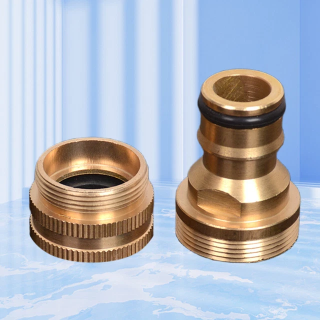 2 Pcs Brass Water Tap Connector 21mm Pipe Joiner Fitting for Garden Watering Gun