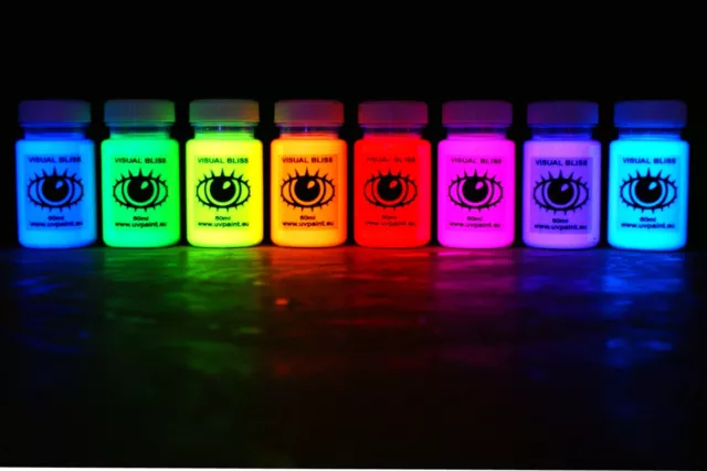 60ml Ultra Bright UV Paint - Vivid Colour - U.V Neon Rave Art Glow U-V Luminous